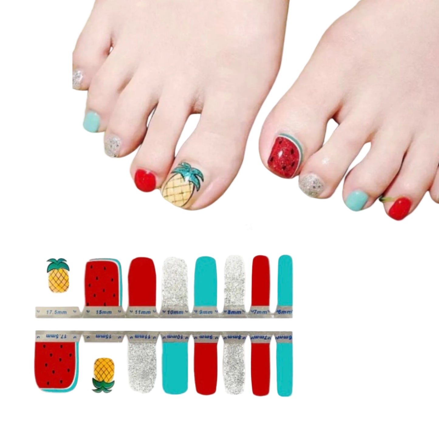 Pinneaples and Watermelons | Nail Wraps | Nail Stickers | Nail Strips | Gel Nails | Nail Polish Wraps - Nailfordable