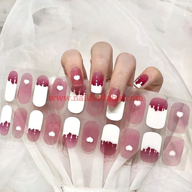 Melting of love - Cured Gel Wraps Air Dry/Non UV | Nail Wraps | Nail Stickers | Nail Strips | Gel Nails | Nail Polish Wraps - Nailfordable
