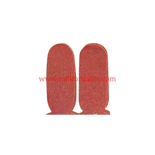 Red glitter Accents | Nail Wraps | Nail Stickers | Nail Strips | Gel Nails | Nail Polish Wraps - Nailfordable