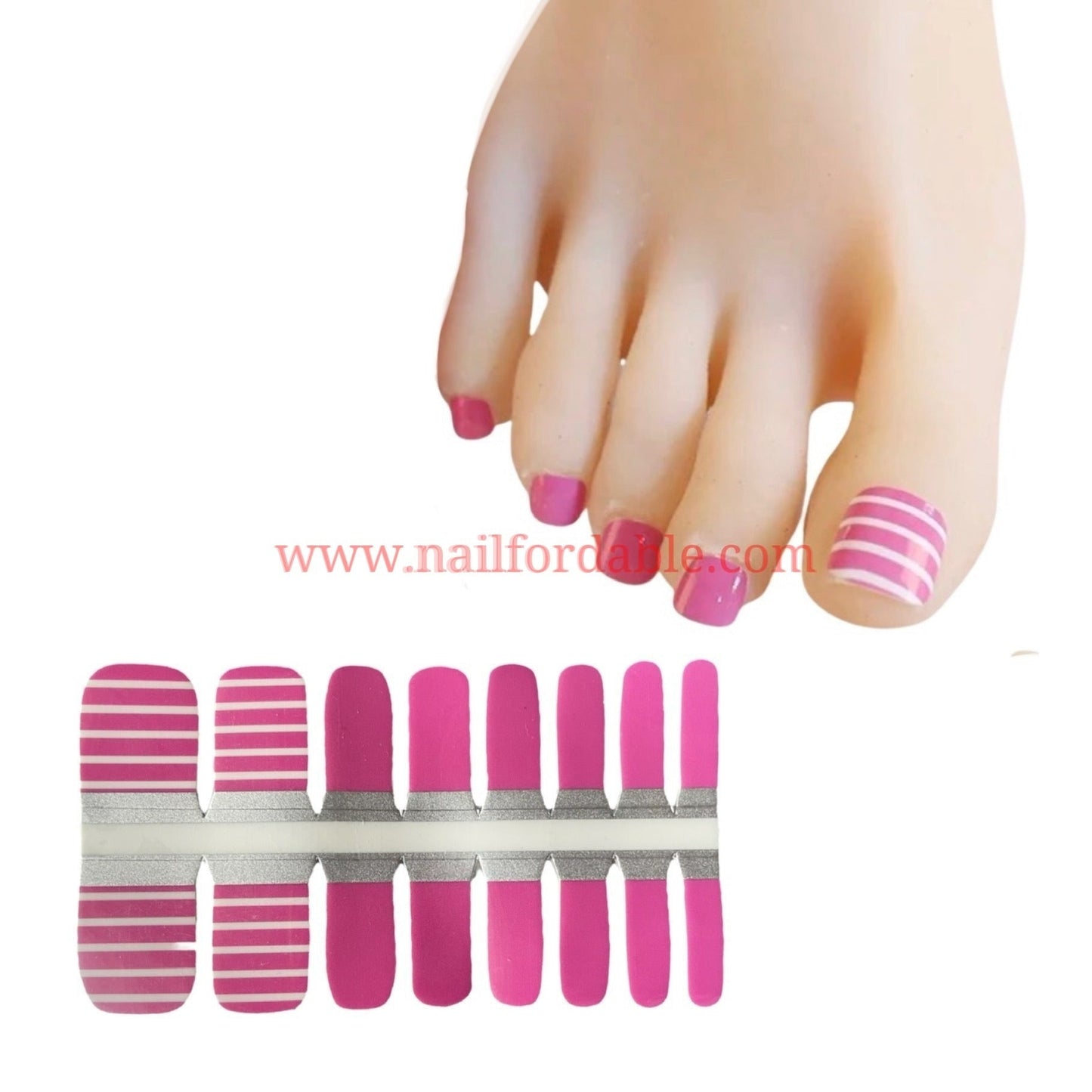 White stripes | Nail Wraps | Nail Stickers | Nail Strips | Gel Nails | Nail Polish Wraps - Nailfordable