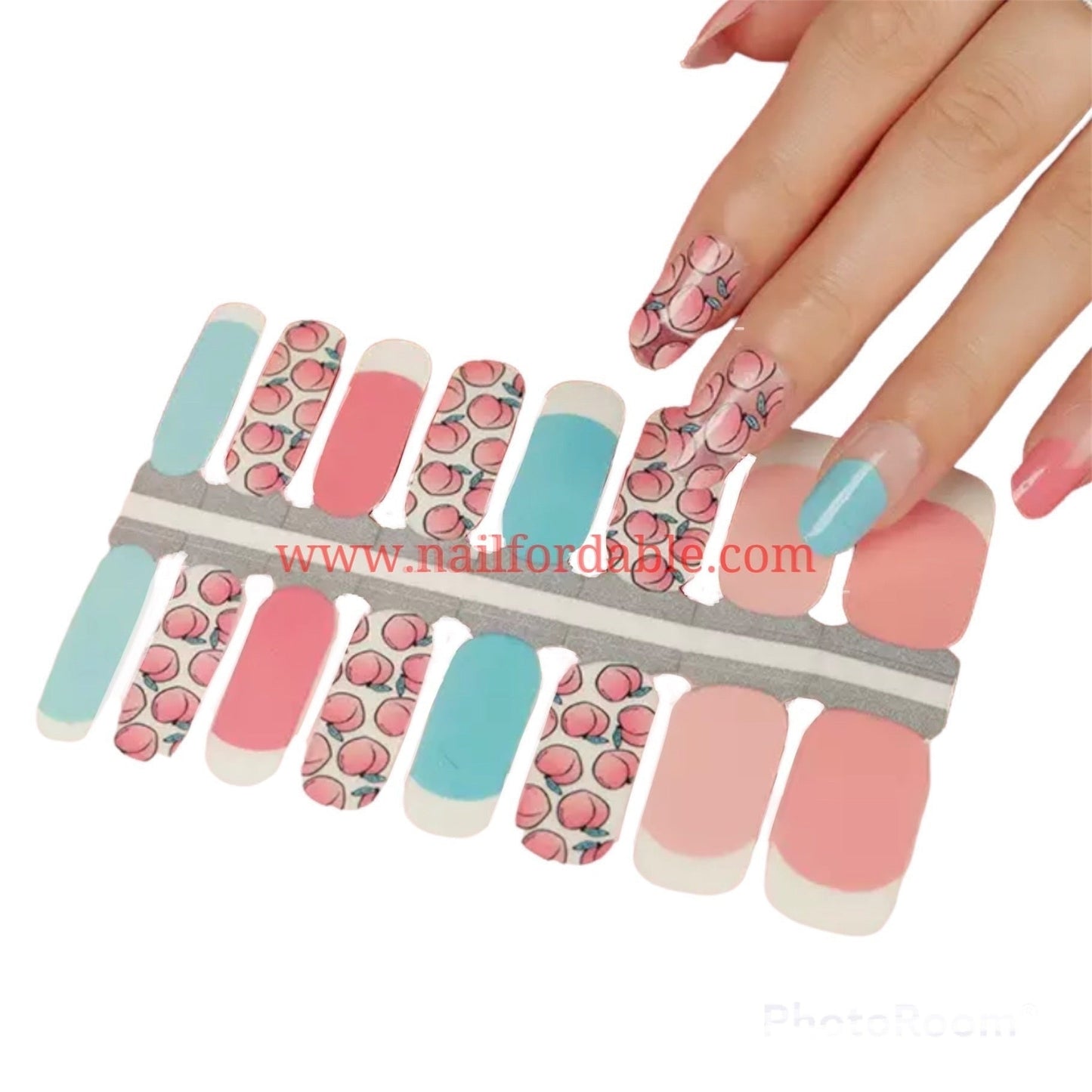 Peaches overlay | Nail Wraps | Nail Stickers | Nail Strips | Gel Nails | Nail Polish Wraps - Nailfordable