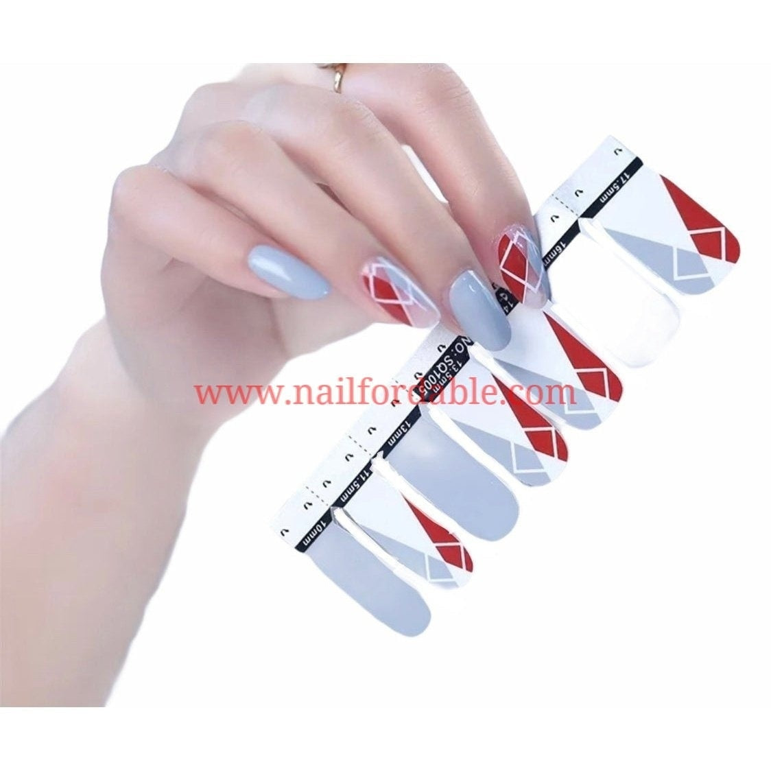 Centered Rhombus | Nail Wraps | Nail Stickers | Nail Strips | Gel Nails | Nail Polish Wraps - Nailfordable