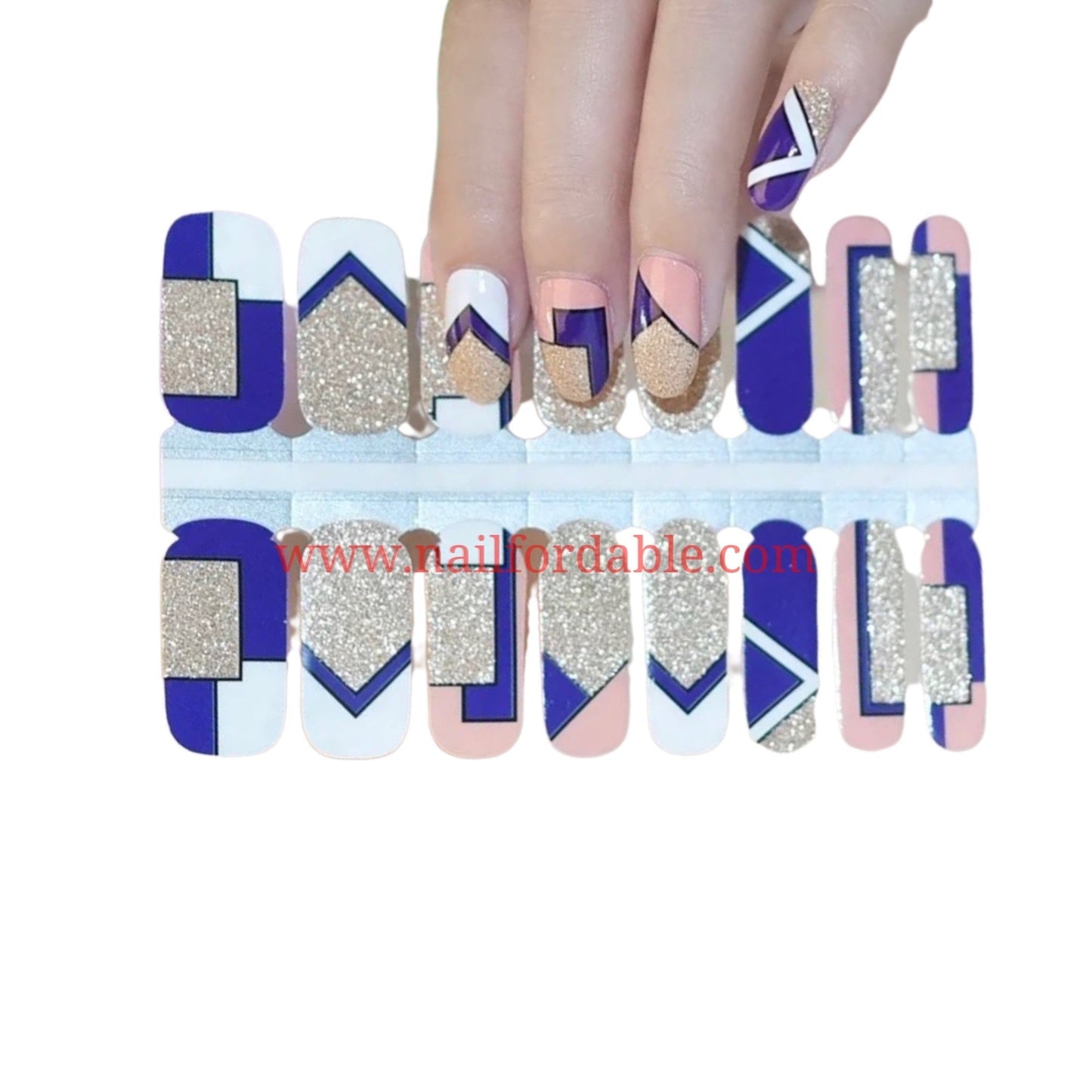 Geometric puzzle | Nail Wraps | Nail Stickers | Nail Strips | Gel Nails | Nail Polish Wraps - Nailfordable