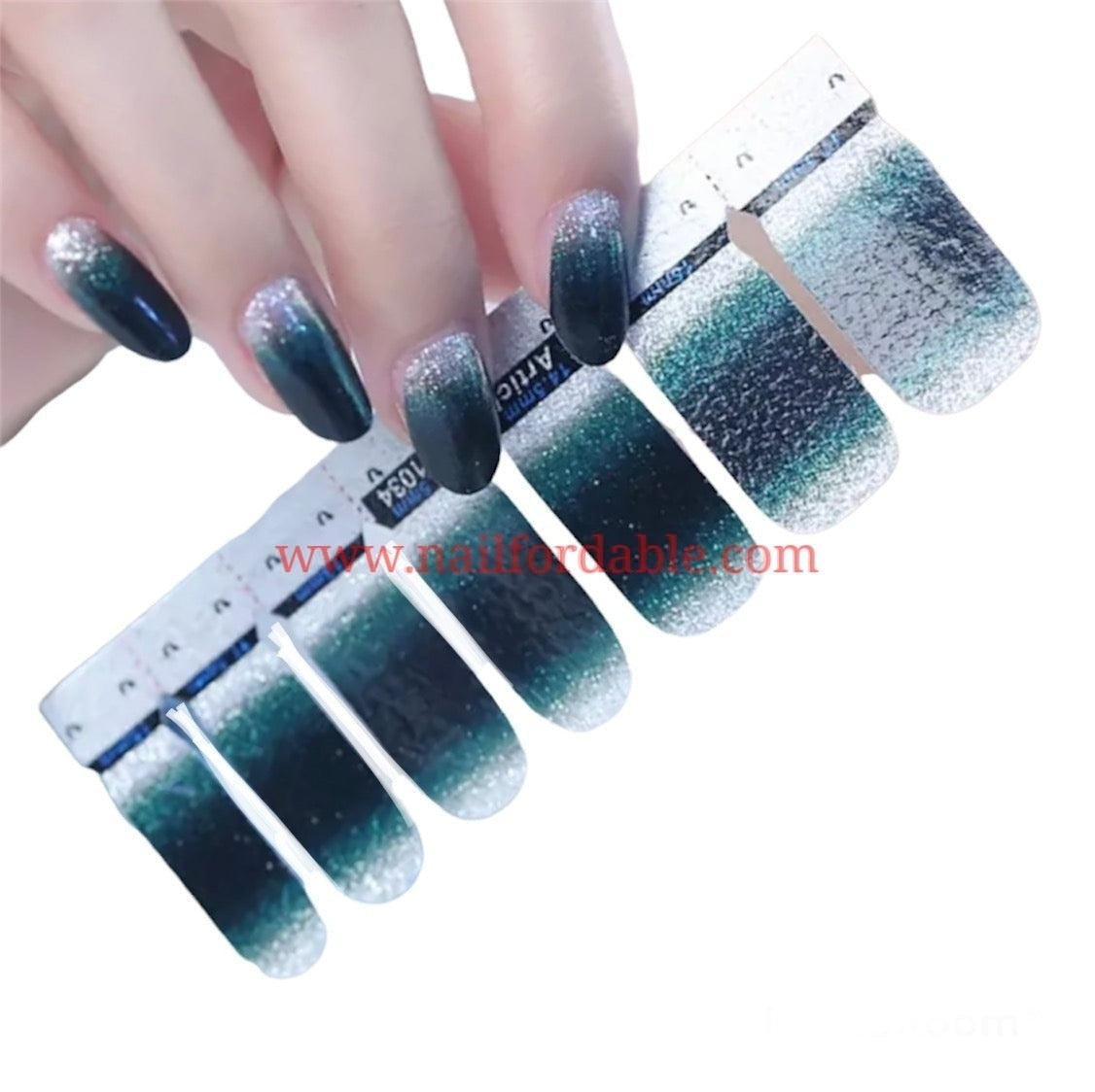 Dark Green gradient | Nail Wraps | Nail Stickers | Nail Strips | Gel Nails | Nail Polish Wraps - Nailfordable