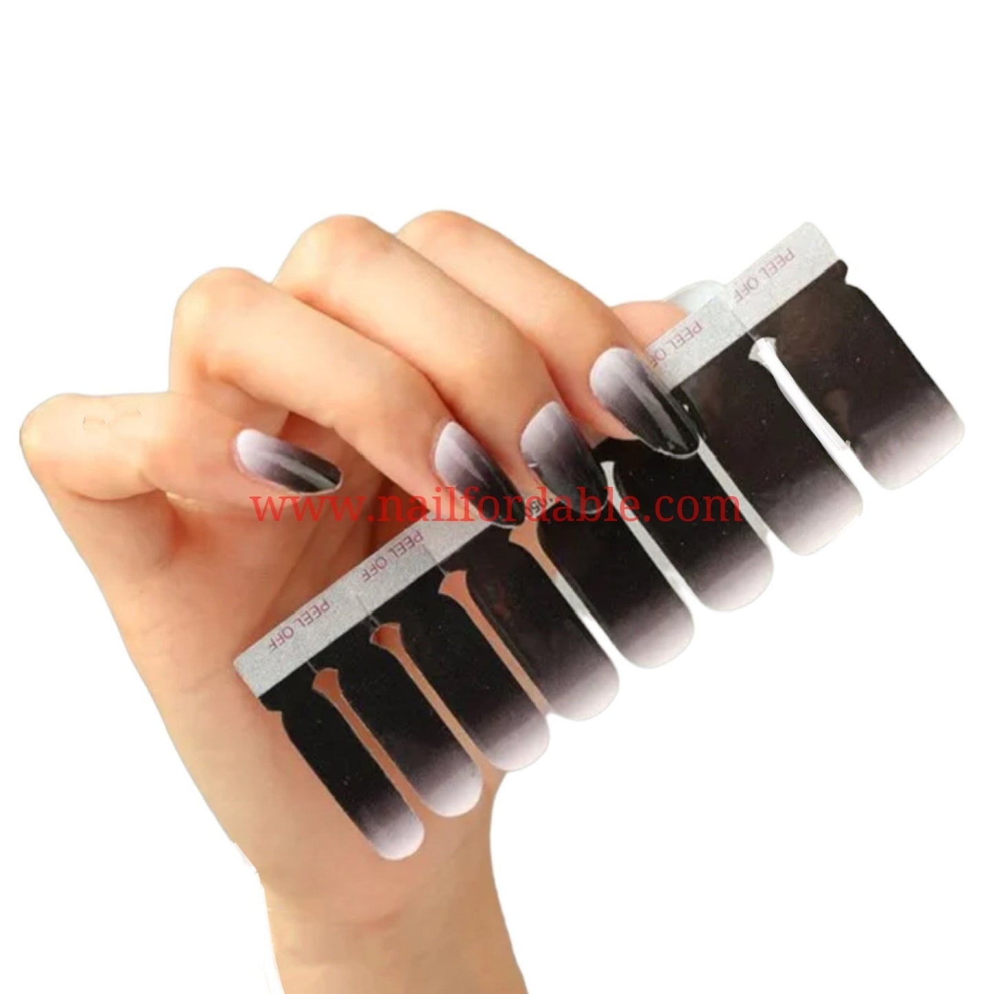 White to Black | Nail Wraps | Nail Stickers | Nail Strips | Gel Nails | Nail Polish Wraps - Nailfordable