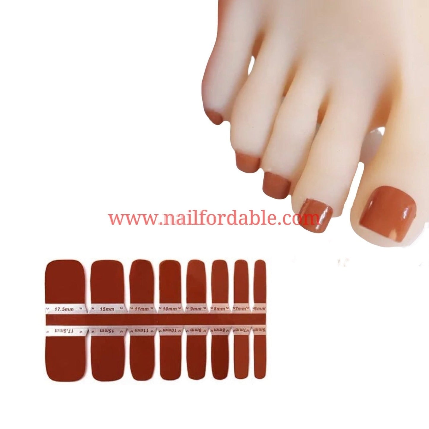 Brown solid | Nail Wraps | Nail Stickers | Nail Strips | Gel Nails | Nail Polish Wraps - Nailfordable