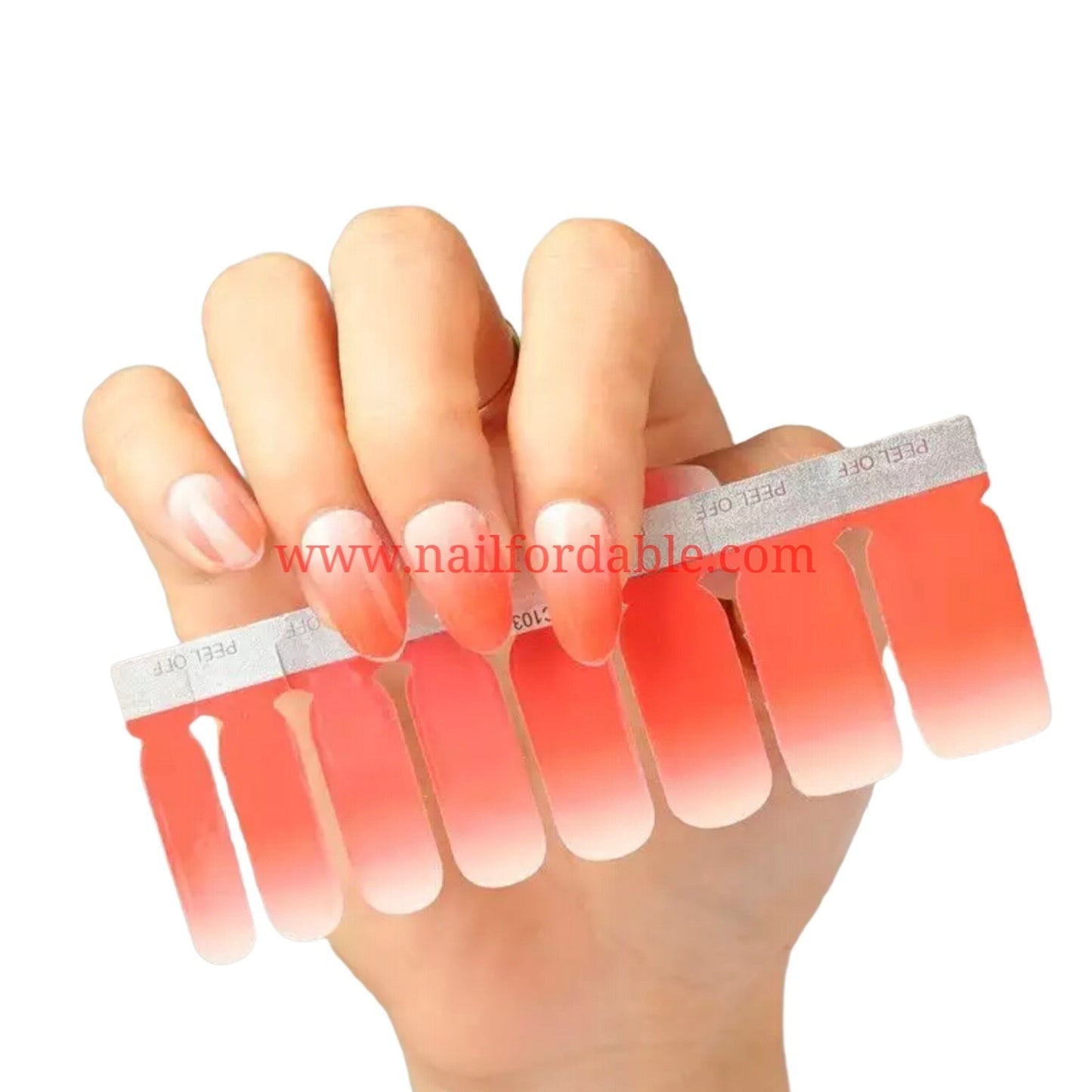 Red and white | Nail Wraps | Nail Stickers | Nail Strips | Gel Nails | Nail Polish Wraps - Nailfordable