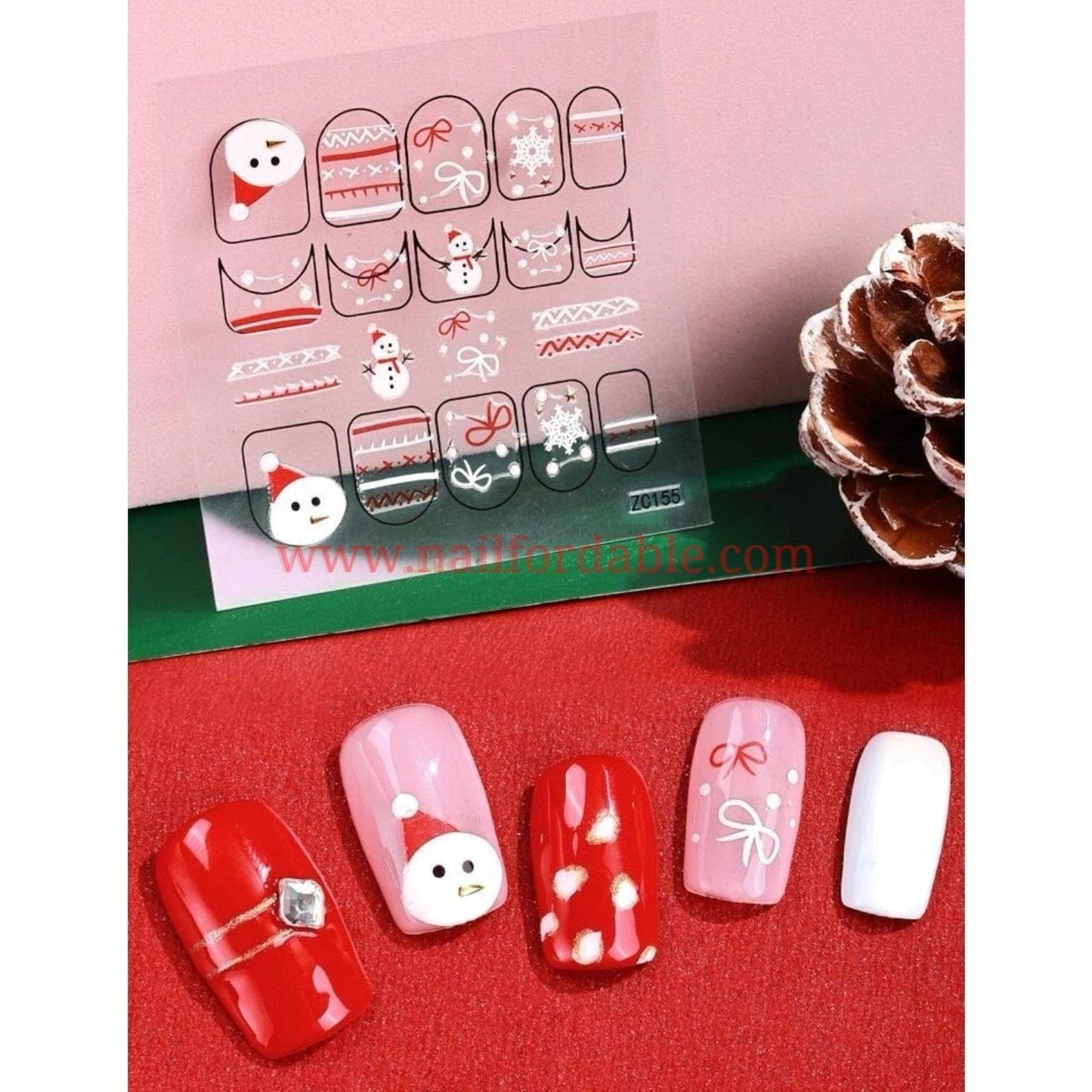 Snowman decals | Nail Wraps | Nail Stickers | Nail Strips | Gel Nails | Nail Polish Wraps - Nailfordable