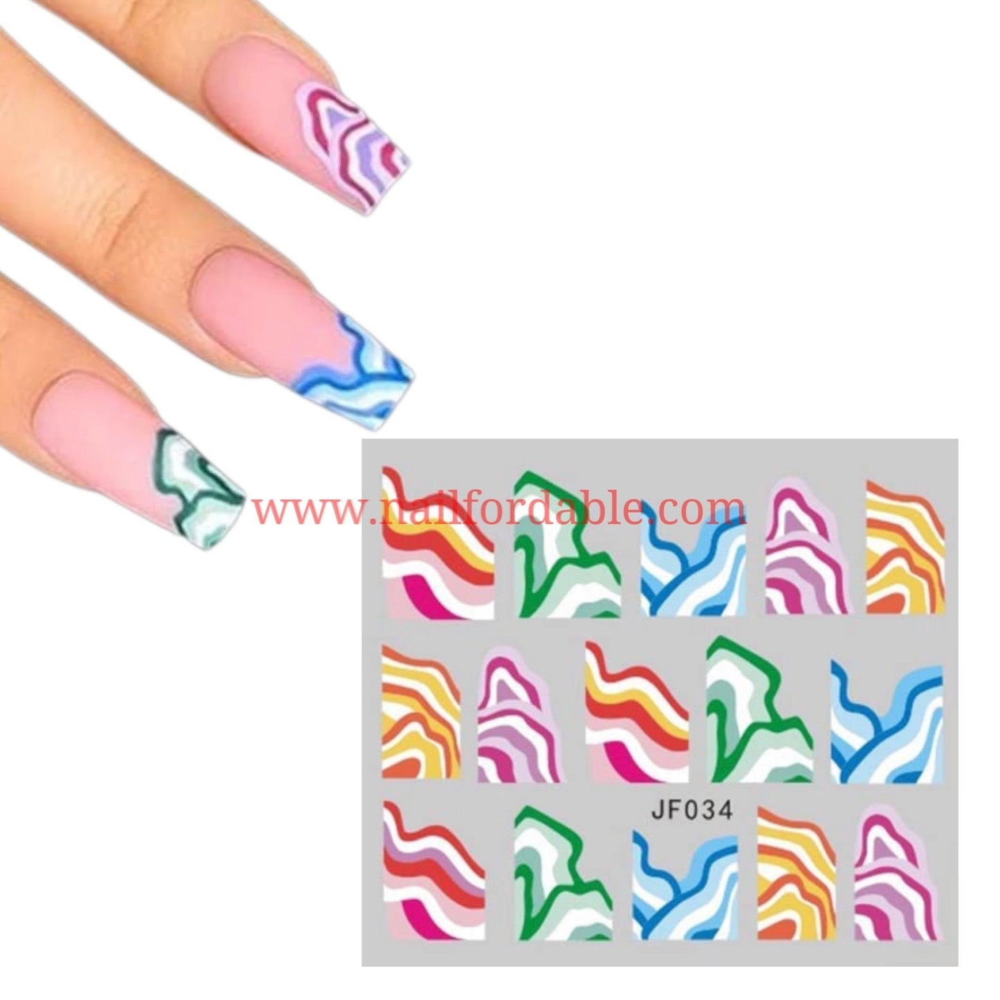Mountains water decal | Nail Wraps | Nail Stickers | Nail Strips | Gel Nails | Nail Polish Wraps - Nailfordable