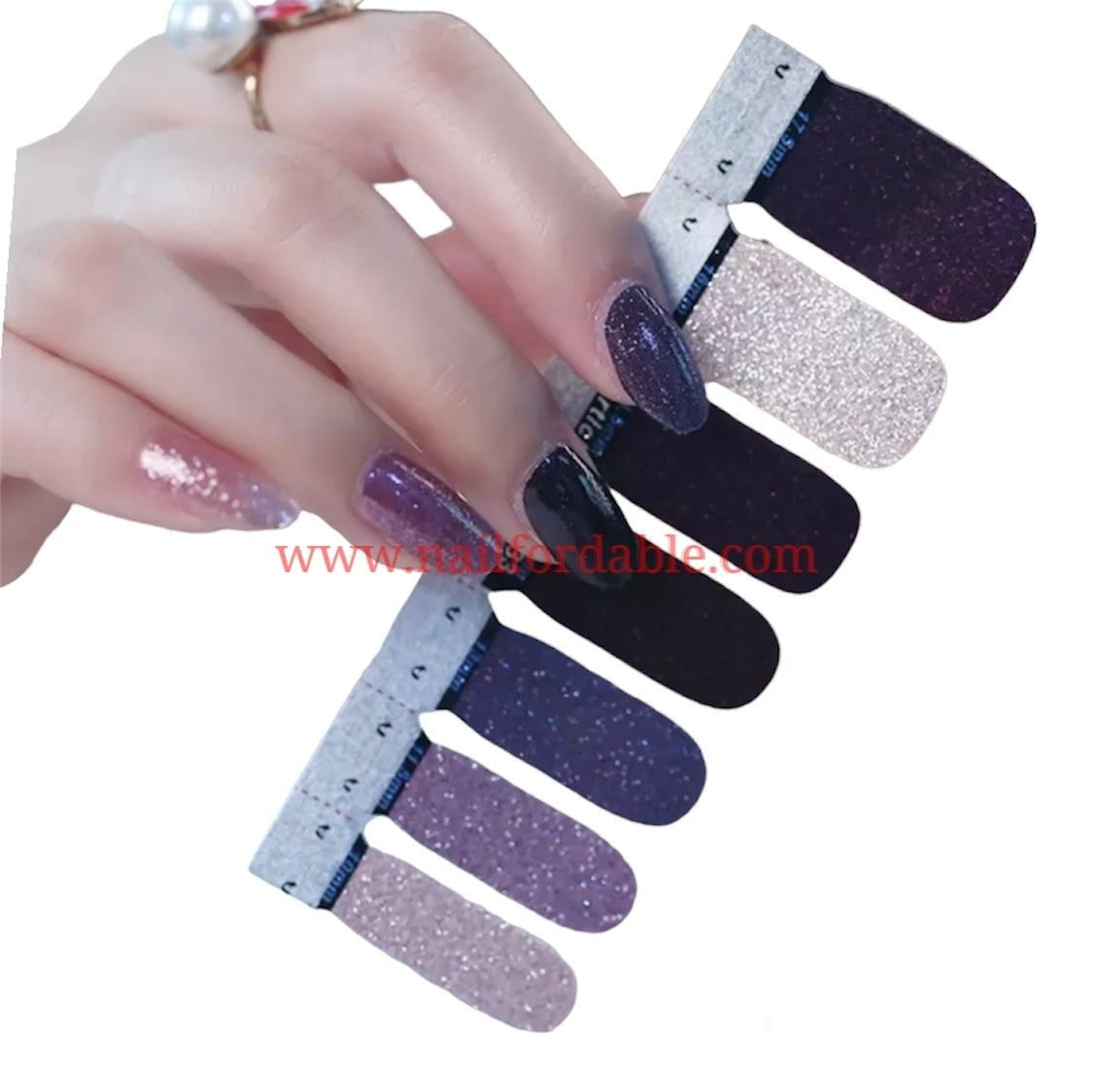 Brown palette glitter | Nail Wraps | Nail Stickers | Nail Strips | Gel Nails | Nail Polish Wraps - Nailfordable