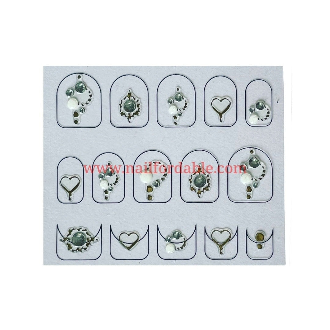 Silver dots | Nail Wraps | Nail Stickers | Nail Strips | Gel Nails | Nail Polish Wraps - Nailfordable