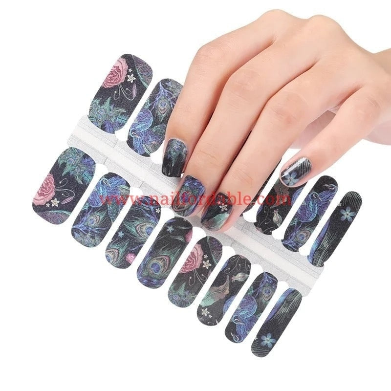 Peacocks | Nail Wraps | Nail Stickers | Nail Strips | Gel Nails | Nail Polish Wraps - Nailfordable