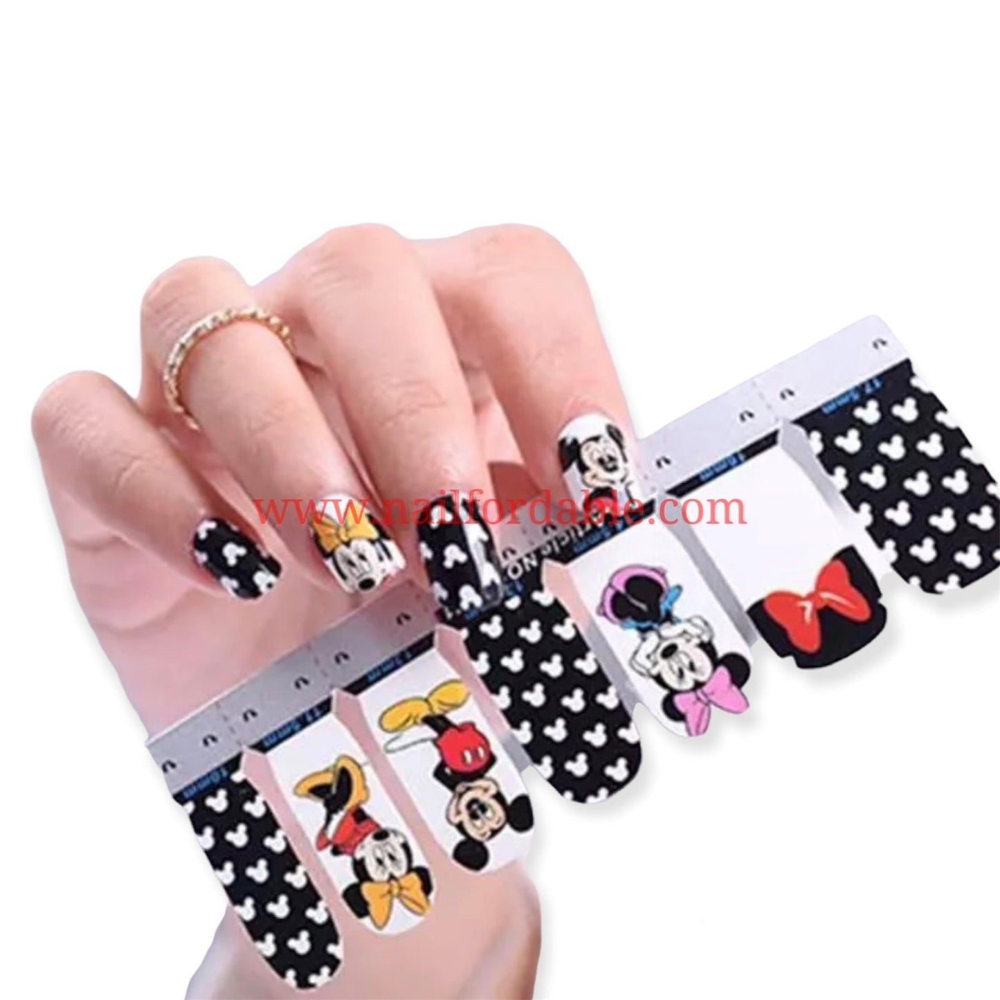Disney- Minnie & Mickey | Nail Wraps | Nail Stickers | Nail Strips | Gel Nails | Nail Polish Wraps - Nailfordable