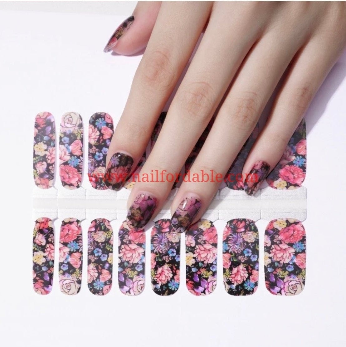 Floral garden | Nail Wraps | Nail Stickers | Nail Strips | Gel Nails | Nail Polish Wraps - Nailfordable