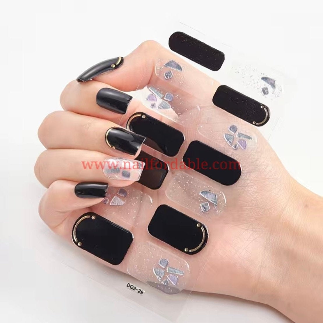 Silver rockstones | Nail Wraps | Nail Stickers | Nail Strips | Gel Nails | Nail Polish Wraps - Nailfordable