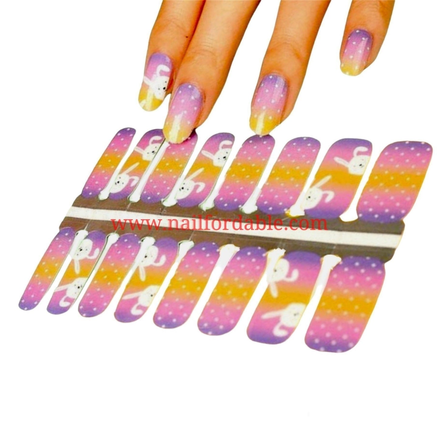 Hello Bunny! | Nail Wraps | Nail Stickers | Nail Strips | Gel Nails | Nail Polish Wraps - Nailfordable