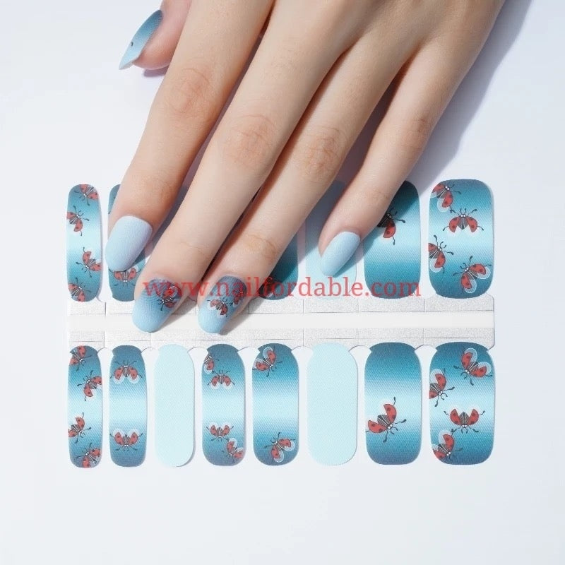 Ladybugs | Nail Wraps | Nail Stickers | Nail Strips | Gel Nails | Nail Polish Wraps - Nailfordable