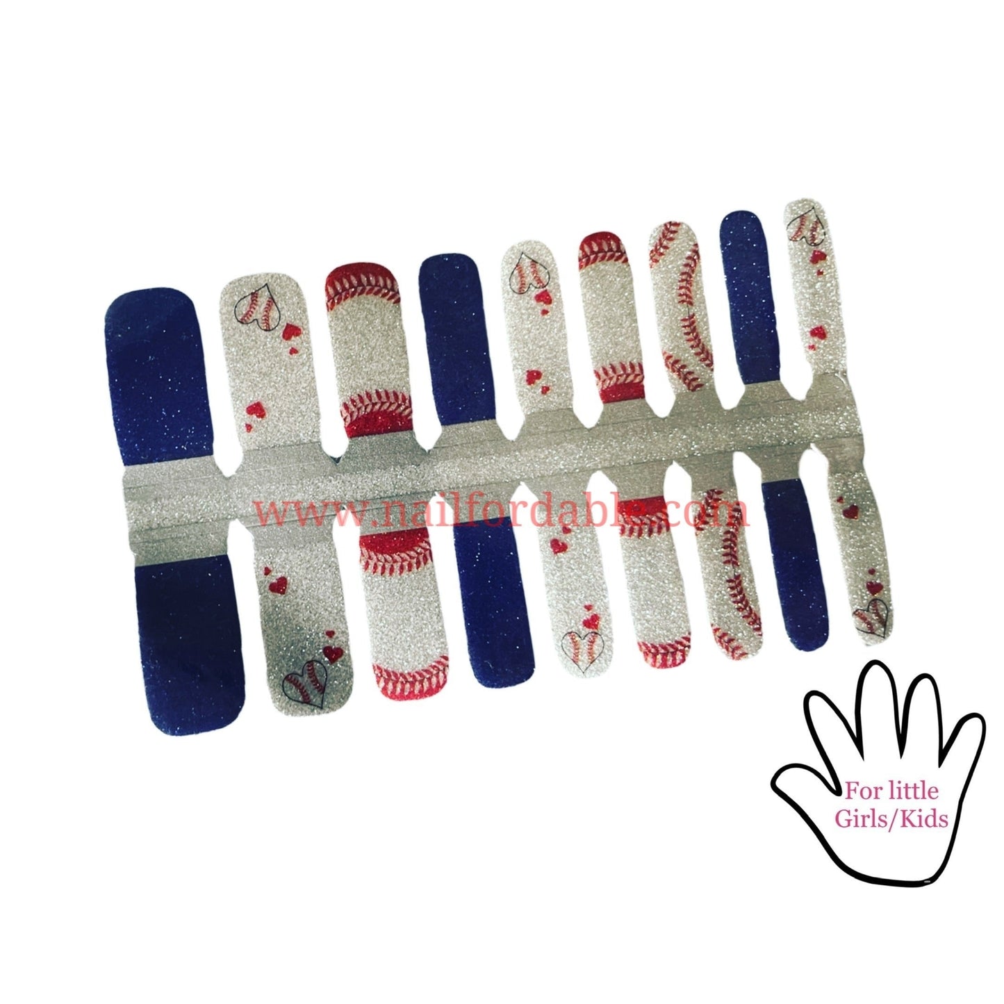 Baseball love | Nail Wraps | Nail Stickers | Nail Strips | Gel Nails | Nail Polish Wraps - Nailfordable