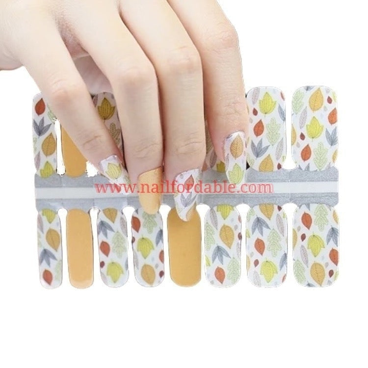 Leaves of Autumn | Nail Wraps | Nail Stickers | Nail Strips | Gel Nails | Nail Polish Wraps - Nailfordable