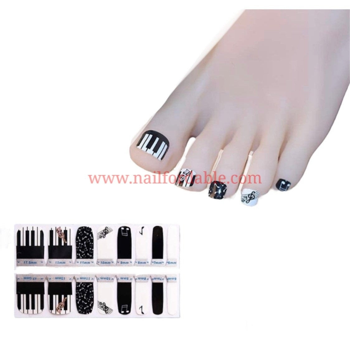 Musical piano | Nail Wraps | Nail Stickers | Nail Strips | Gel Nails | Nail Polish Wraps - Nailfordable