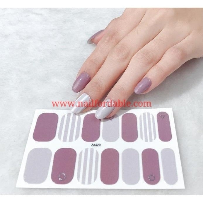 White vertical lines Nail Wraps Nail Stickers Nail Strips Gel