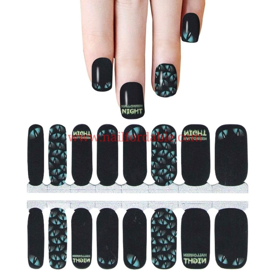 Halloween night glow in the dark | Nail Wraps | Nail Stickers | Nail Strips | Gel Nails | Nail Polish Wraps - Nailfordable