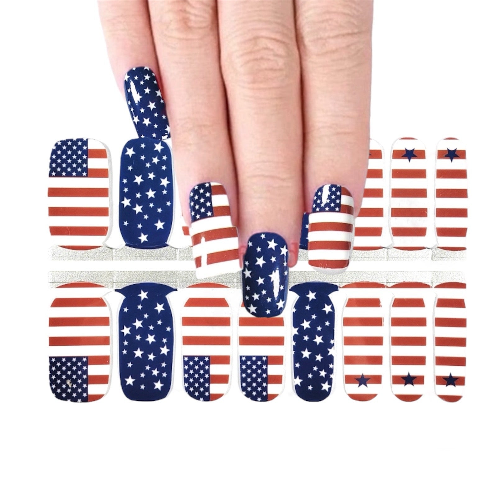 US Flag | Nail Wraps | Nail Stickers | Nail Strips | Gel Nails | Nail Polish Wraps - Nailfordable