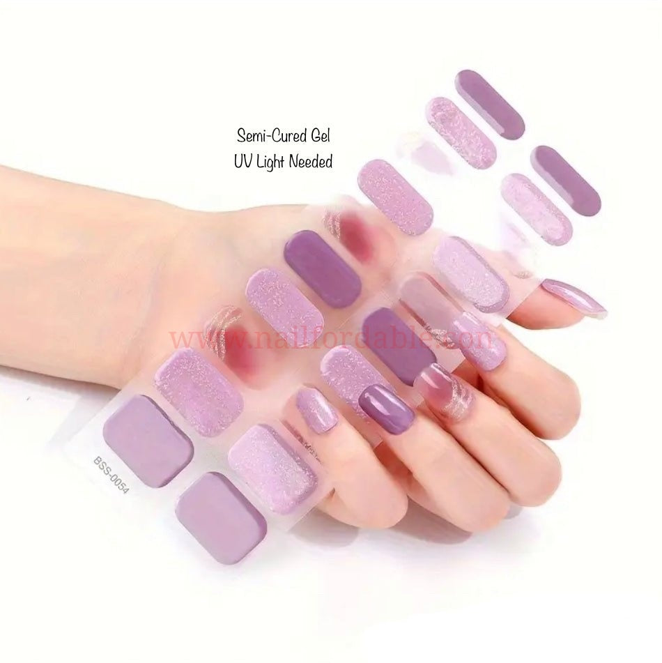 Violet Art- Semi-Cured Gel Wraps UV | Nail Wraps | Nail Stickers | Nail Strips | Gel Nails | Nail Polish Wraps - Nailfordable