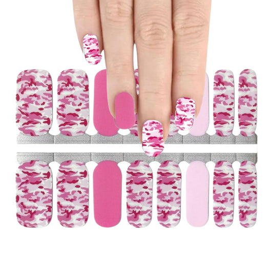 Pink Camouflage | Nail Wraps | Nail Stickers | Nail Strips | Gel Nails | Nail Polish Wraps - Nailfordable