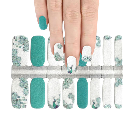 Peacock | Nail Wraps | Nail Stickers | Nail Strips | Gel Nails | Nail Polish Wraps - Nailfordable