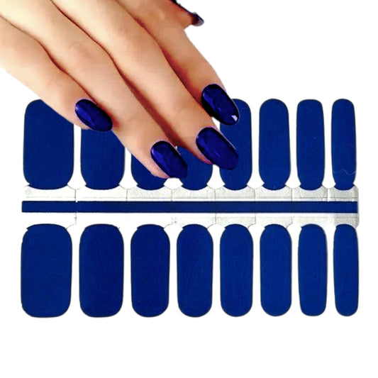 Dark blue solid | Nail Wraps | Nail Stickers | Nail Strips | Gel Nails | Nail Polish Wraps - Nailfordable