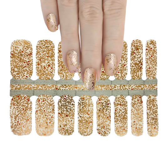Gold Sparkles | Nail Wraps | Nail Stickers | Nail Strips | Gel Nails | Nail Polish Wraps - Nailfordable