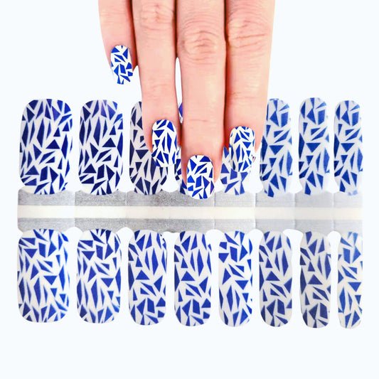 Blue pieces | Nail Wraps | Nail Stickers | Nail Strips | Gel Nails | Nail Polish Wraps - Nailfordable