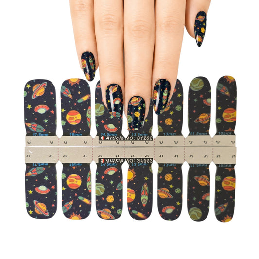 Spaceships and planets | Nail Wraps | Nail Stickers | Nail Strips | Gel Nails | Nail Polish Wraps - Nailfordable