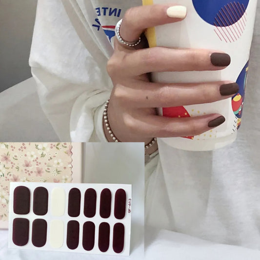 White between Brown | Nail Wraps | Nail Stickers | Nail Strips | Gel Nails | Nail Polish Wraps - Nailfordable