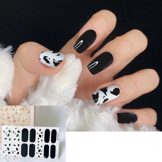 Cow Accents | Nail Wraps | Nail Stickers | Nail Strips | Gel Nails | Nail Polish Wraps - Nailfordable