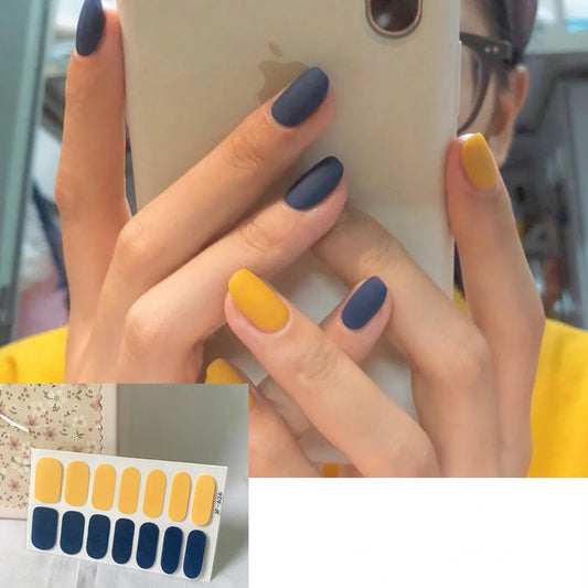 Blue and Yellow | Nail Wraps | Nail Stickers | Nail Strips | Gel Nails | Nail Polish Wraps - Nailfordable