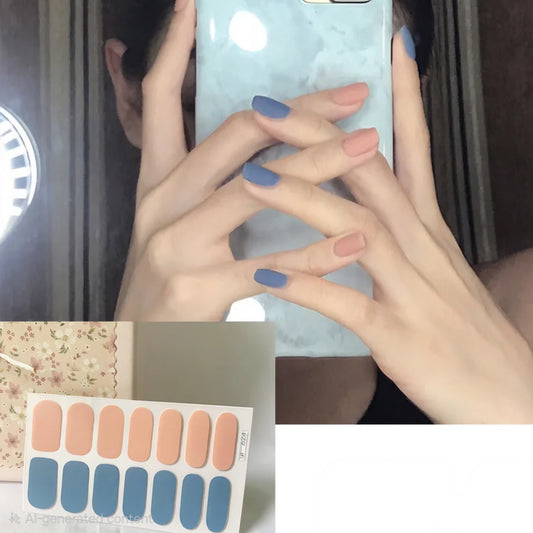 Blue and Pink | Nail Wraps | Nail Stickers | Nail Strips | Gel Nails | Nail Polish Wraps - Nailfordable