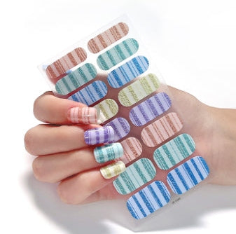 Colorful stripes | Nail Wraps | Nail Stickers | Nail Strips | Gel Nails | Nail Polish Wraps - Nailfordable