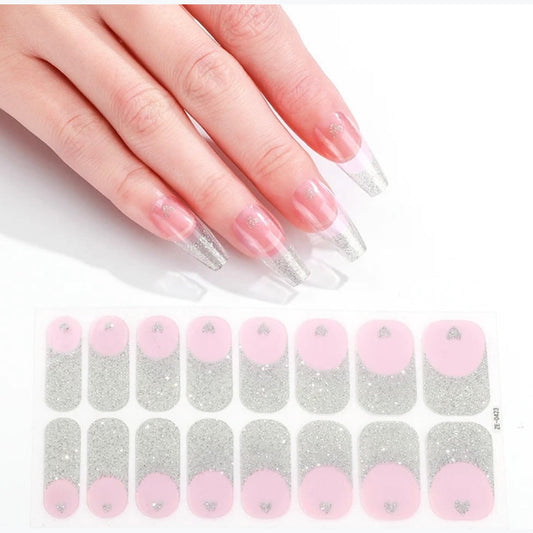 Pink shade - French tips | Nail Wraps | Nail Stickers | Nail Strips | Gel Nails | Nail Polish Wraps - Nailfordable