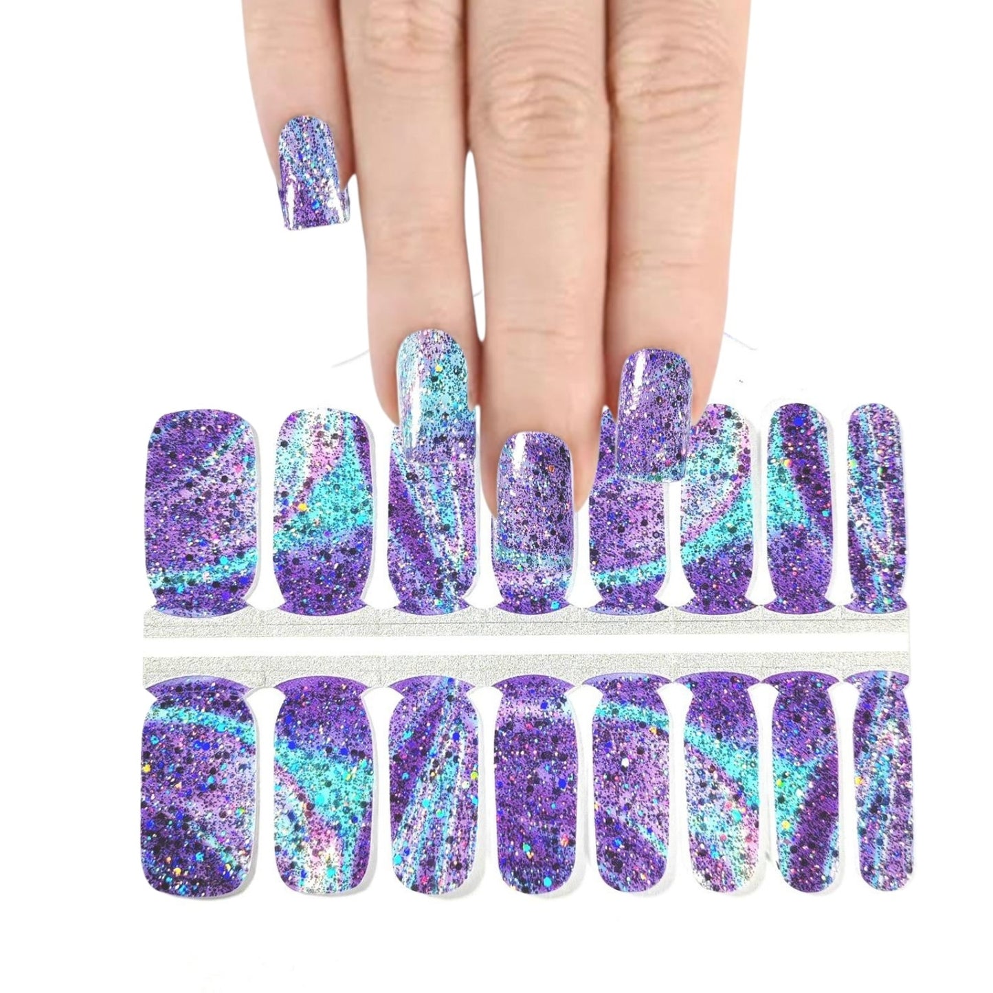 Turquoise Wind Night | Nail Wraps | Nail Stickers | Nail Strips | Gel Nails | Nail Polish Wraps - Nailfordable