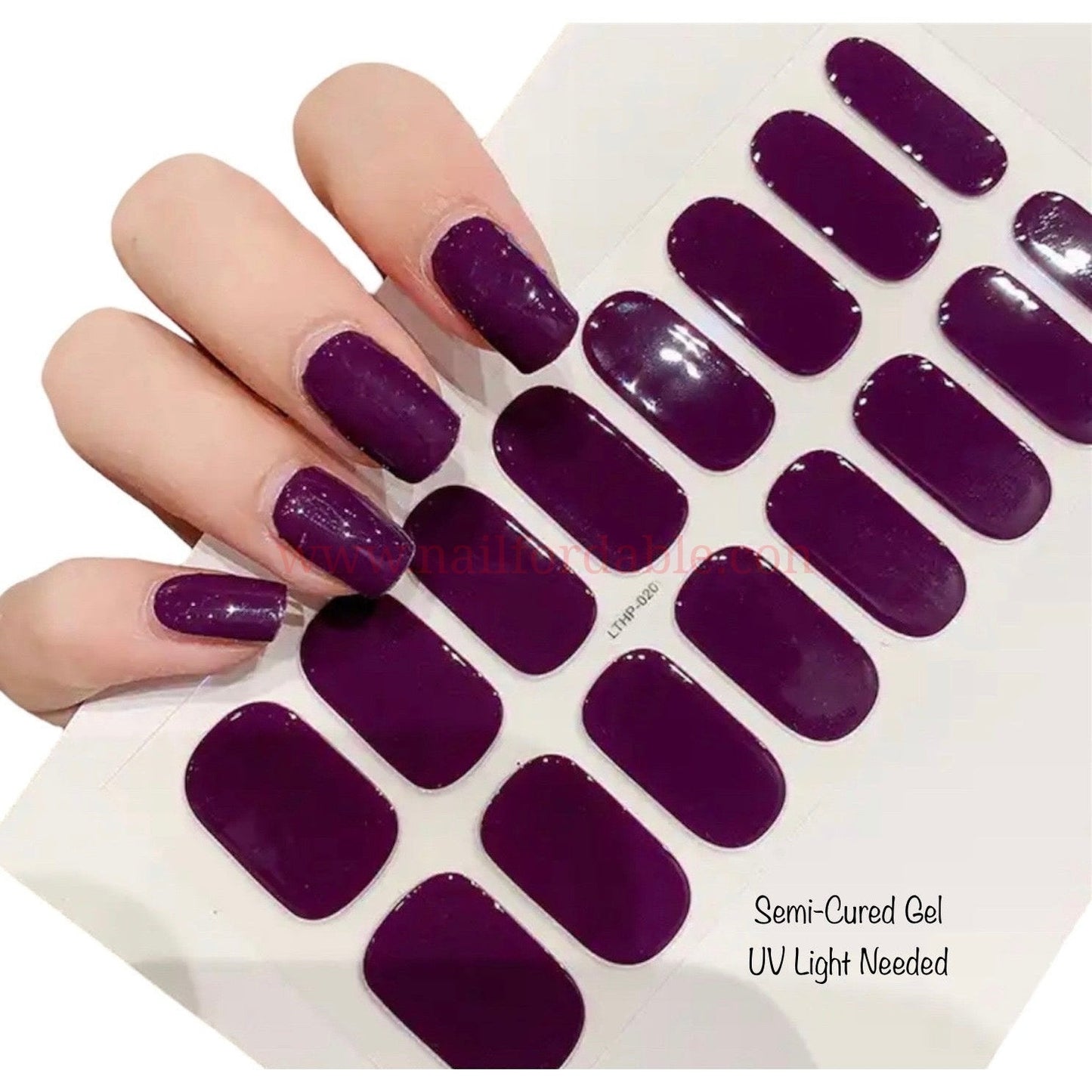 Purple - Semi-Cured Gel Wraps UV | Nail Wraps | Nail Stickers | Nail Strips | Gel Nails | Nail Polish Wraps - Nailfordable