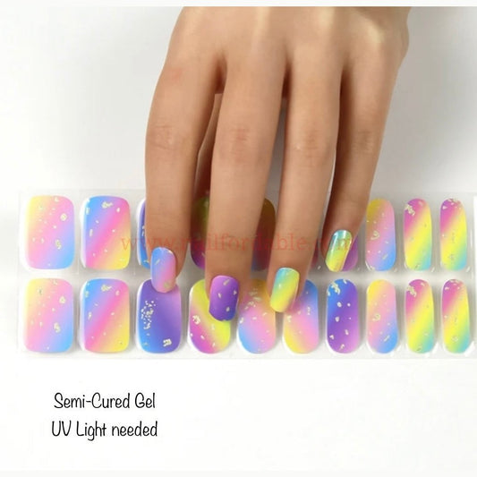 Colorful Fantasy - Semi-Cured Gel Wraps UV | Nail Wraps | Nail Stickers | Nail Strips | Gel Nails | Nail Polish Wraps - Nailfordable