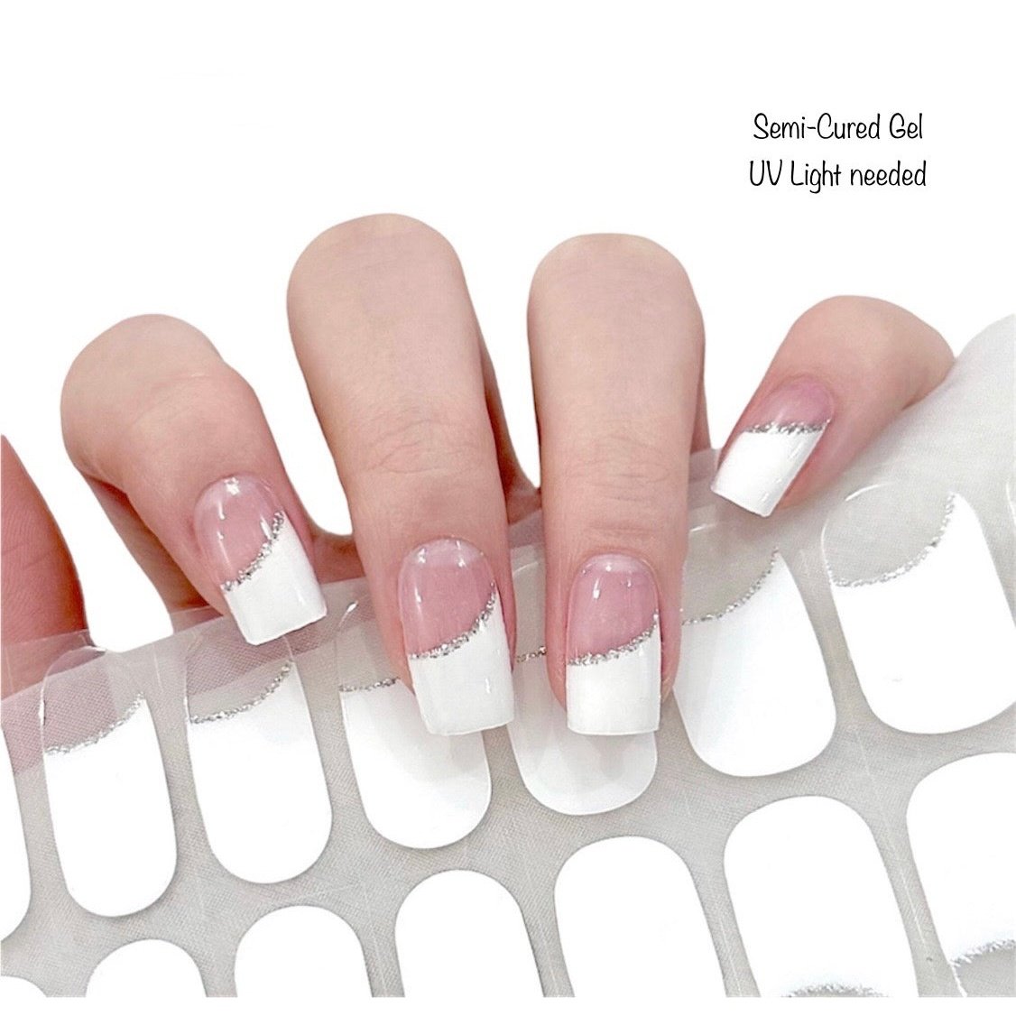 White Elegant french tips | Nail Wraps | Nail Stickers | Nail Strips | Gel Nails | Nail Polish Wraps - Nailfordable