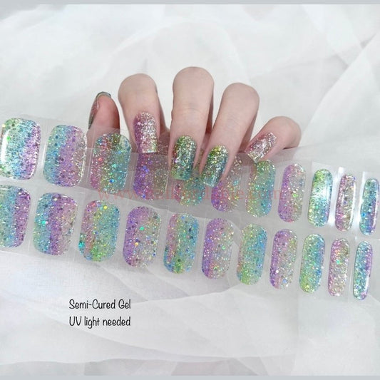 Colorful Day - Semi-Cured Gel Wraps UV | Nail Wraps | Nail Stickers | Nail Strips | Gel Nails | Nail Polish Wraps - Nailfordable