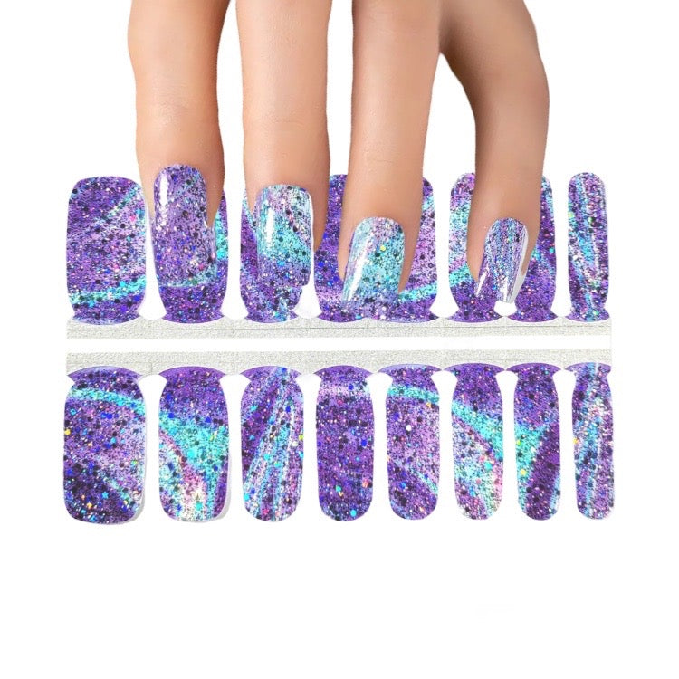 Night sparkles | Nail Wraps | Nail Stickers | Nail Strips | Gel Nails | Nail Polish Wraps - Nailfordable