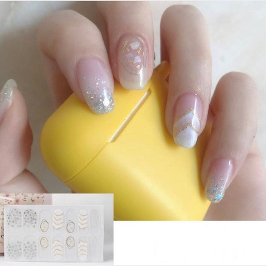 Gold waves | Nail Wraps | Nail Stickers | Nail Strips | Gel Nails | Nail Polish Wraps - Nailfordable