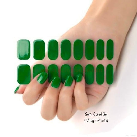 Emerald Green - Semi-Cured Gel Wraps UV | Nail Wraps | Nail Stickers | Nail Strips | Gel Nails | Nail Polish Wraps - Nailfordable