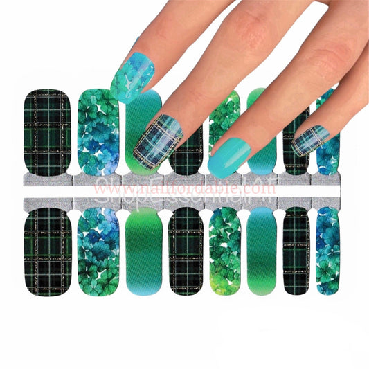 Irish Shamrocks | Nail Wraps | Nail Stickers | Nail Strips | Gel Nails | Nail Polish Wraps - Nailfordable