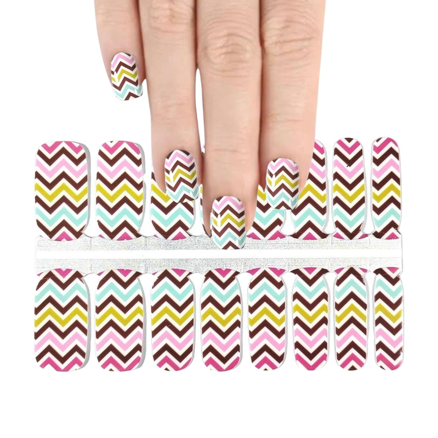 Wavy | Nail Wraps | Nail Stickers | Nail Strips | Gel Nails | Nail Polish Wraps - Nailfordable